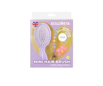 Solomeya Массажная мини-расческа  для волос с подвеской, Лиловая, 1 шт. /Mini hair brush with keychain, Lilac,  1 шт 