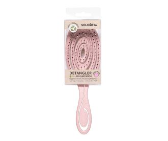 Solomeya Подвижная био-расческа для волос Светло-розовая /Detangling bio hair brush Light pink , 1 шт в упаковке