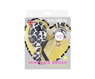 Solomeya Массажная мини-расческа  для волос с подвеской, Леопардовая, 1 шт. /Mini hair brush with keychain, Leopard Print,  1 шт 