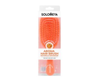 Solomeya Арома-расческа для распутывания сухих и влажных волос с ароматом Карамели / Aroma Hair Brush Detangle Enhancer, Caramel, 1 шт  