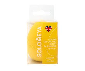 Solomeya Спонж для макияжа "Капля" меняющий цвет, Оранжево-желтый, 1 шт./Color Changing Drop blending sponge, Orange-Yellow, 1 pcs. 