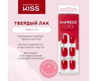 Kiss Твердый лак Импресс Маникюр Однотонный "Фиеста", длина короткая Impress Manicure Color KIMC013C