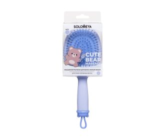 Solomeya Массажная расческа для волос Милый Мишка, Голубая /Cute Bear Massage Hair Brush, Blue, 1 шт в упаковке 
