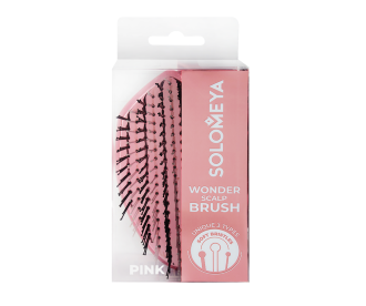 Solomeya Многофункциональная расческа для распутывания, массажа и мытья кожи головы, мини, Розовая /Wonder scalp brush, Pink,mini 1 шт,ref.2411 2411