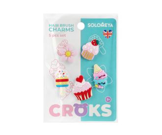 Solomeya Набор украшений для расчески, Мороженое, 5 шт./Set of charms for hair brush, Ice Cream, 5 pcs. 