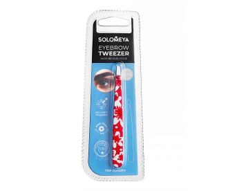 Solomeya Пинцет для бровей со скошенным краем в дизайне/Eyebrow tweezer with a wide beveled edge in design ST005, 1 шт.
