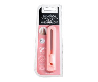 Solomeya Двусторонняя нано-пилка для ногтей в футляре-слайдер/ Double Side Nano Glass Nail File in a slider case SF003, 1 шт.