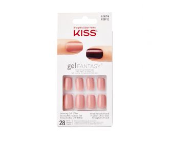 Kiss Набор накладных ногтей с клеем "Настоящая женственность" короткой длины 28шт., Gel Nails KGN12C