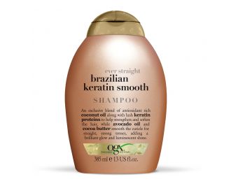 OGX Шампунь разглаживающий для укрепления волос Бразильский Кератин / Ever Straight Brazilian Keratin Smooth Shampoo 385Ml 97601