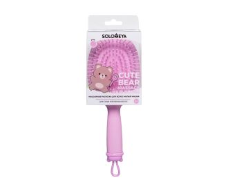 Solomeya Массажная расческа для волос Милый Мишка, Розовая /Cute Bear Massage Hair Brush, Pink, 1 шт в упаковке 