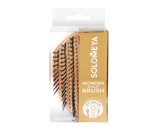 Solomeya Многофункциональная расческа для распутывания, массажа и мытья кожи головы,мини,Золотая/Wonder scalp brush, Golden,mini 1 шт,ref.2411 2411