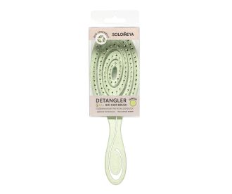 Solomeya Подвижная био-расческа для волос  Зеленая /Detangling bio hair brush Green , 1 шт в упаковке