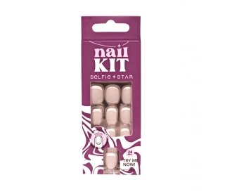 Selfie Star Набор накладных ногтей без клея Натуральный френч, короткая длина  /  Nails kit without glue Natural French, short length  SSNK050, 24 шт FDV050