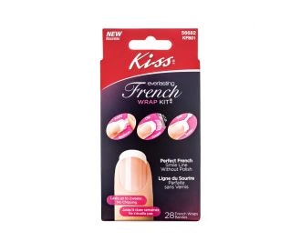 Kiss Набор для французского маникюра с узкими белыми смайлами Everlasting French Wrap Kit KFB01