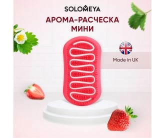 Solomeya Арома-расческа для сухих и влажных волос с ароматом Клубники мини / Aroma Brush for Wet&Dry hair Strawberry mini, 1 шт