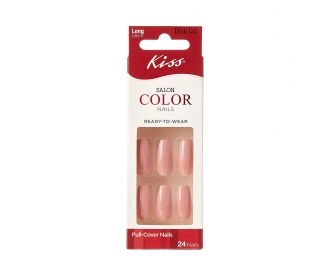 Kiss Набор накладных ногтей без клея, максимальной длины "Пудровая роза" 24 шт  Salon Color  Nails DGK02RF